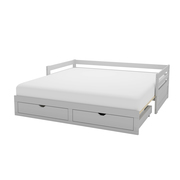Alaterre Furniture Jasper Twin to King Extending Day Bed with Storage Drawers, Dove Gray AJJP1080